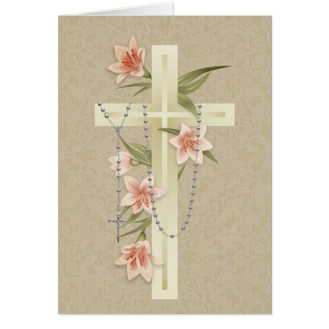 Oración por ti Rosario Santo Católico Floral (Frente)