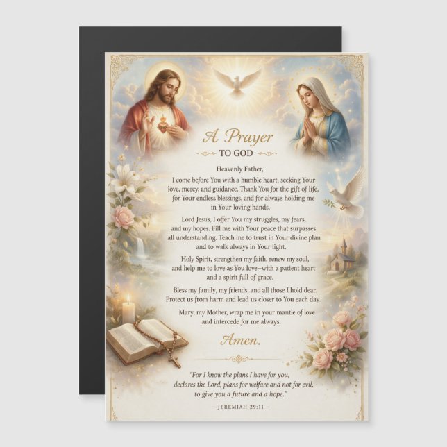 Oración Sagrada a Dios Arte Devocional (Anverso/Reverso)