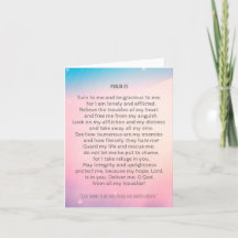 Oración, salmo 25 tarjeta cristiana personalizada