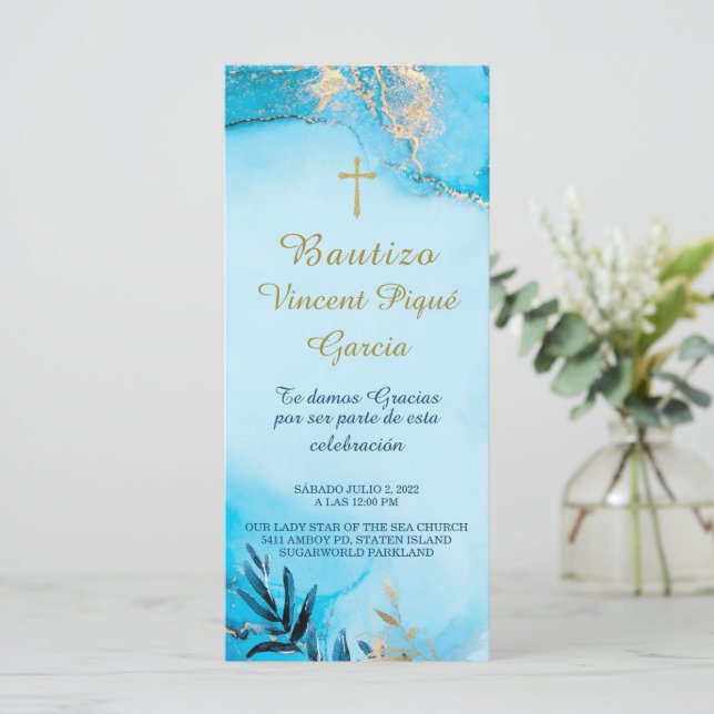 Oraciones Cortas Bautizo Tarjeta Oración (Anverso de pie)