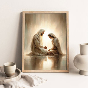 Oraciones Divinas, Arte Cristiano, Jesús y Niña, F
