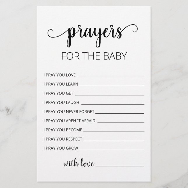 Oraciones editables para tarjeta de fiesta de baby (Anverso)