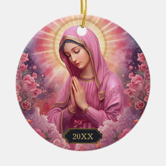 Oraciones Virgen María Ornamentos de Navidad (Frente)