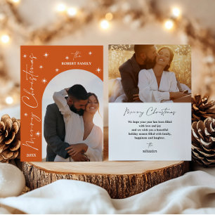 Orange Arch Modern Script 2 Foto Feliz Navidad 