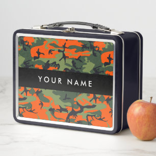 Orange Camouflage Pattern, Your name, Personalize