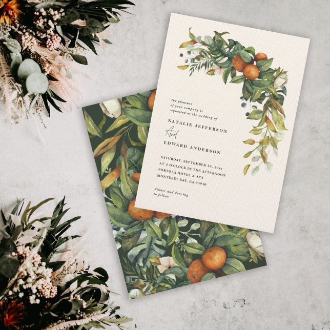 Orange citrus green watercolor botanical wedding (Subido por el creador)