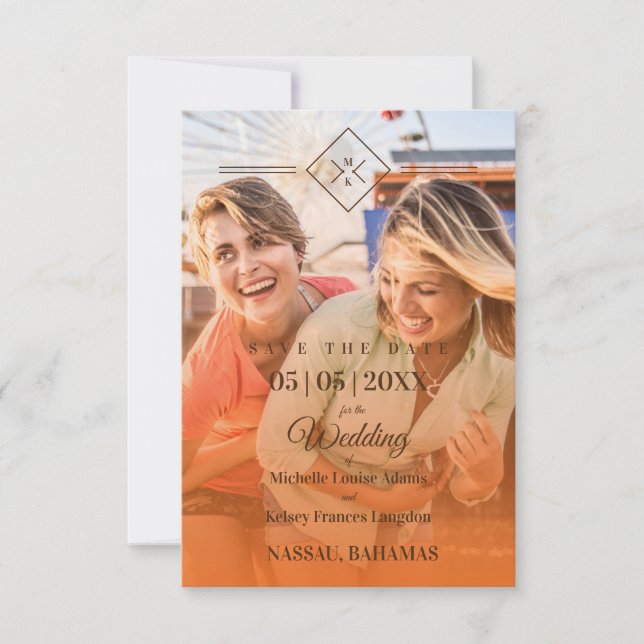 Orange Destination Wedding Gay Lesbian Wedding (Anverso)