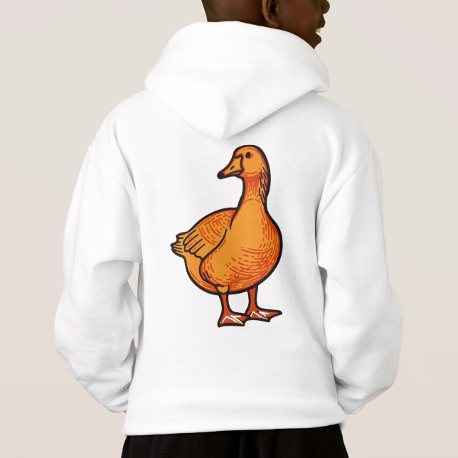Orange Duck Kids T-Shirt – Cute and Playful Animal (Reverso)