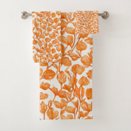 orange orchid floral pattern