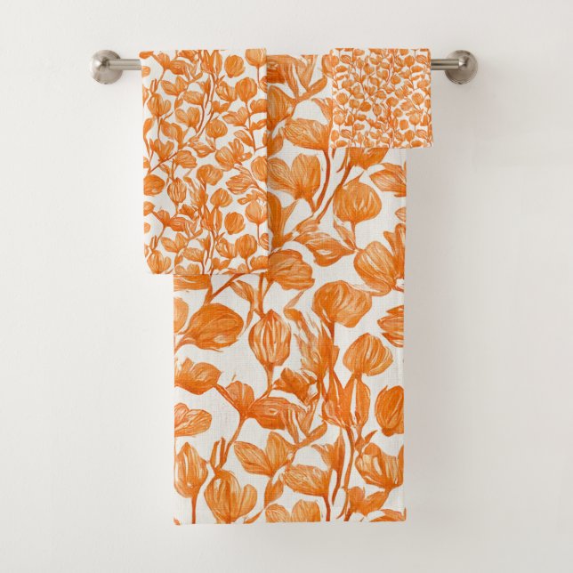 orange orchid floral pattern (In situ)