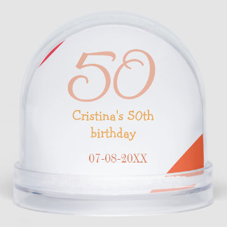 Orange red 50 birthday anniversary add name date p