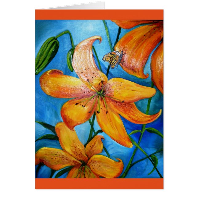 Orange Tiger Lily Flowers (Frente)