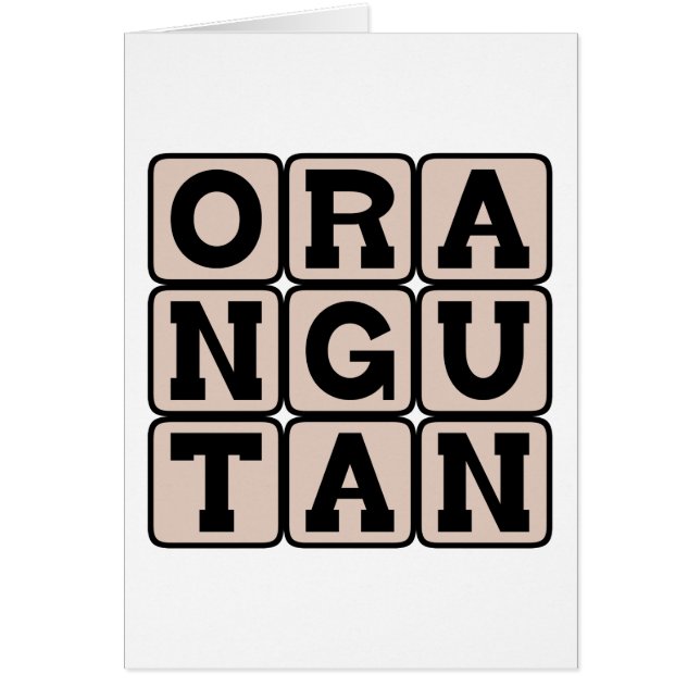 Orangután, gran simio asiático (Frente)