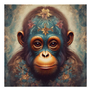 Orangutan no 2 Poster brillante