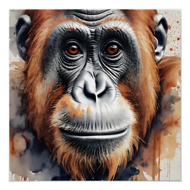 Orangutan no 4 Poster brillante (Anverso)