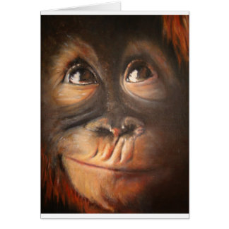 Orangután sonriente de la pintura al óleo del mono