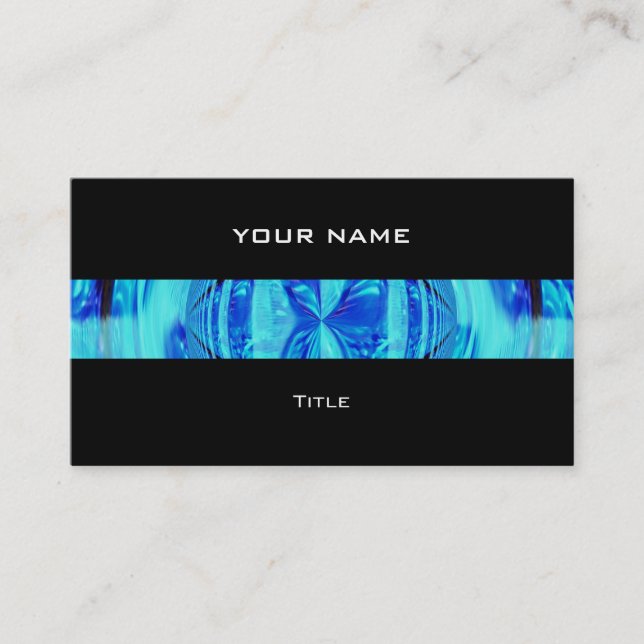 Orb Blue stripe tarjeta de negocios negro hacia at (Anverso)