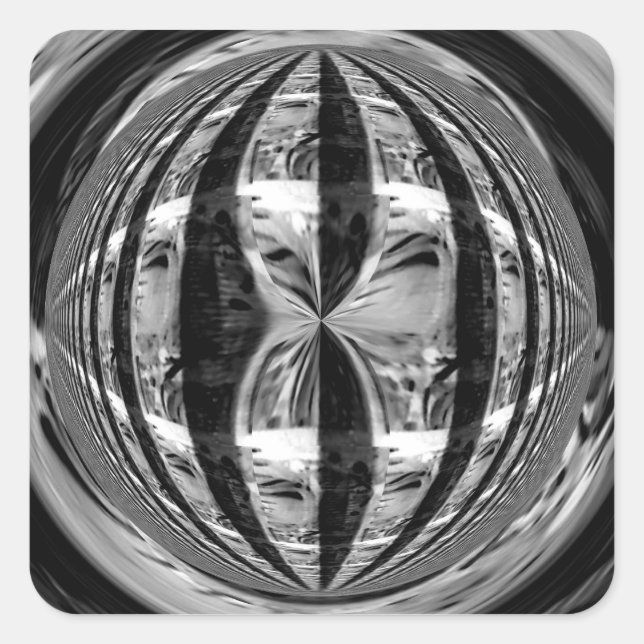 Orb Chrome pegatina negro cuadrado (Anverso)