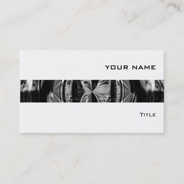 Orb Chrome tarjeta de negocios rayas negras blanco (Anverso)