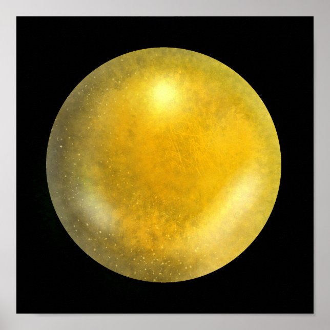 Orb de galaxia dorada - Impresión de mármol amaril (Frente)