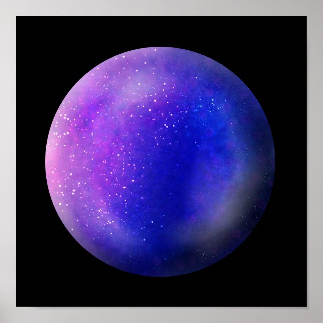 Orb de galaxia púrpura - Impresión vibrante de már (Frente)