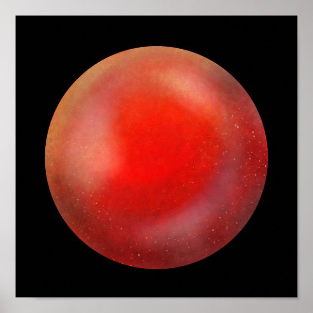Orb de Galaxia Roja Profunda - Impresión de Mármol (Frente)