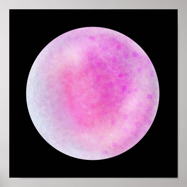 Orb de galaxia rosa - Impresión de mármol rosa y b (Frente)