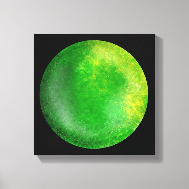 Orb de galaxia verde - Impresión de lienzo esmeral (Anverso)