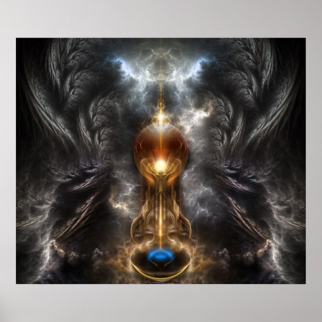Orb De Poster De Pared De Arte Fractal Ligero (Frente)