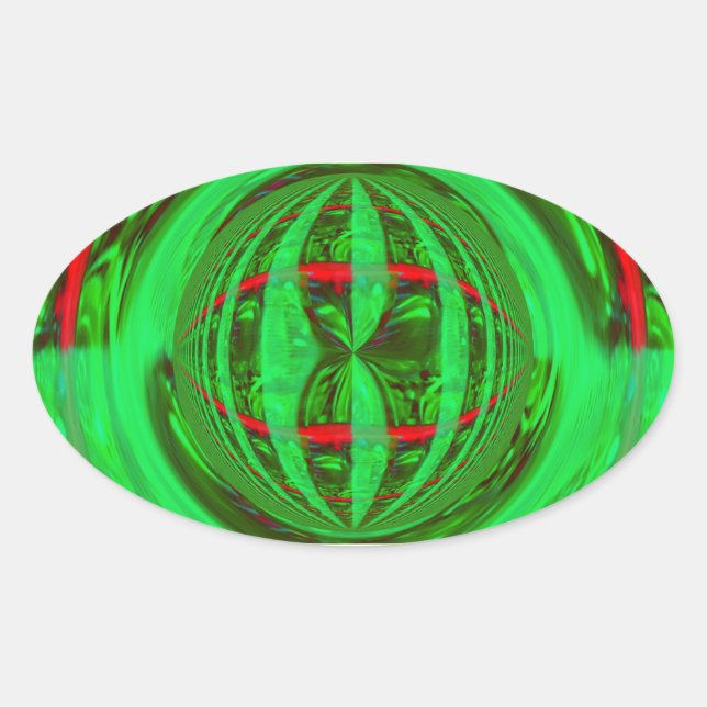 Orb Green pegatina oval (Anverso)