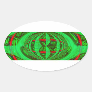 Orb Green pegatina oval