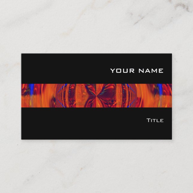 Orb Red stripe tarjeta de negocios negro (Anverso)