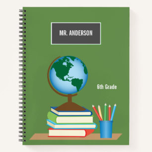 Orbe Mundial sobre Pila de Libros Profesor Persona