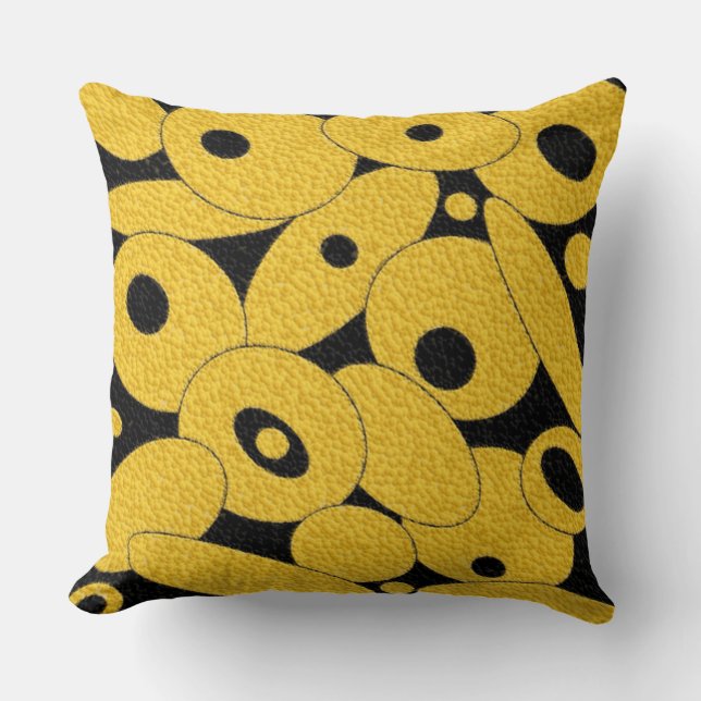 Orbes de burbujas de oro y negro lanzan almohada (Anverso)