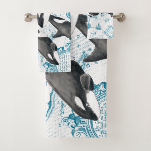 Orca ballena antigua azul