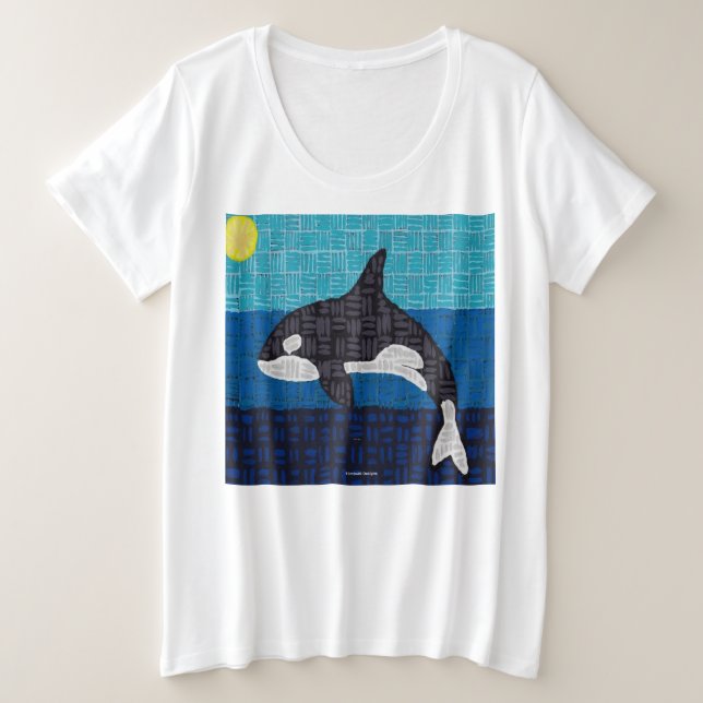 Orca (blanco) - camiseta de mujer talla plus (Anverso del diseño)