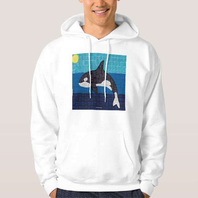 Orca (blanco) - Sudadera con capucha para hombre (Anverso)