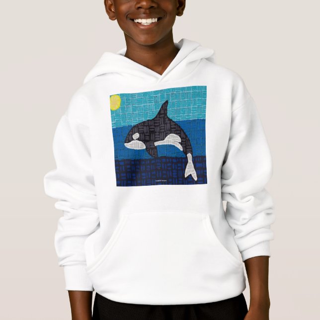 Orca (blanco) - Sudadera con capucha para niños (Anverso)