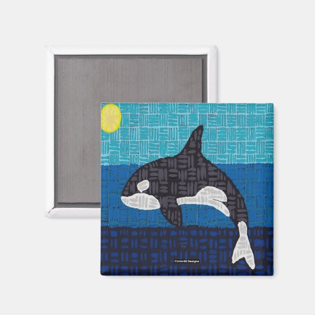 Orca (cuadrado) - Imán (Anverso/Reverso)