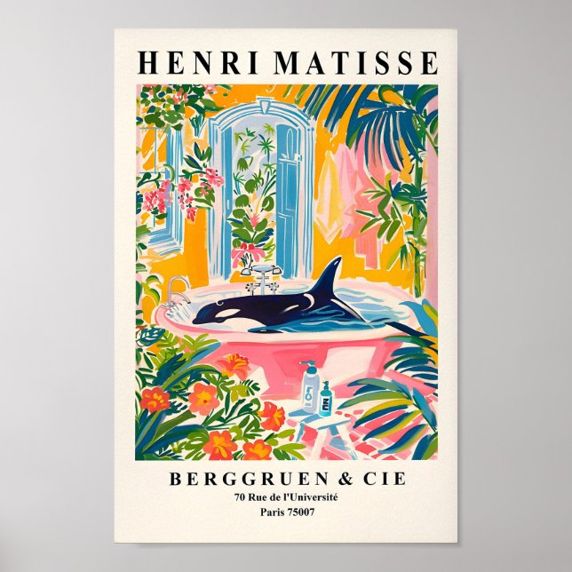 Orca En Bañera, Impresión Tropical Rosa, Él (Frente)