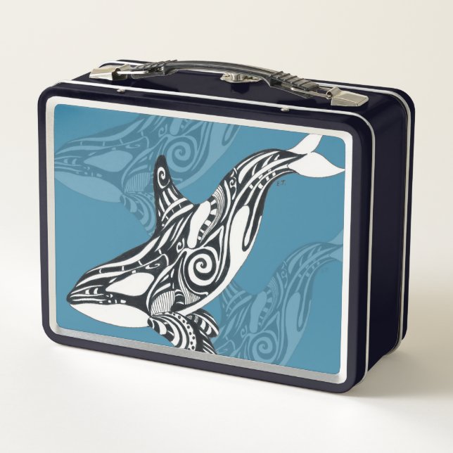 Orca Killer Whale Tlingit Indigo Blue ink (Reverso)