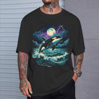 "Orca Luna Llena" Camiseta Gráfica Vintage