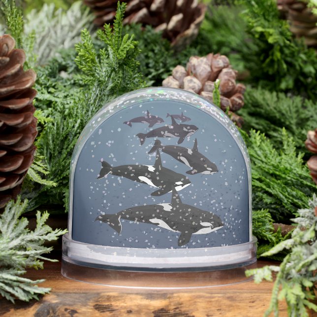 Orca Snow Globe Custom Killer Whale Snow Globe (Invierno)