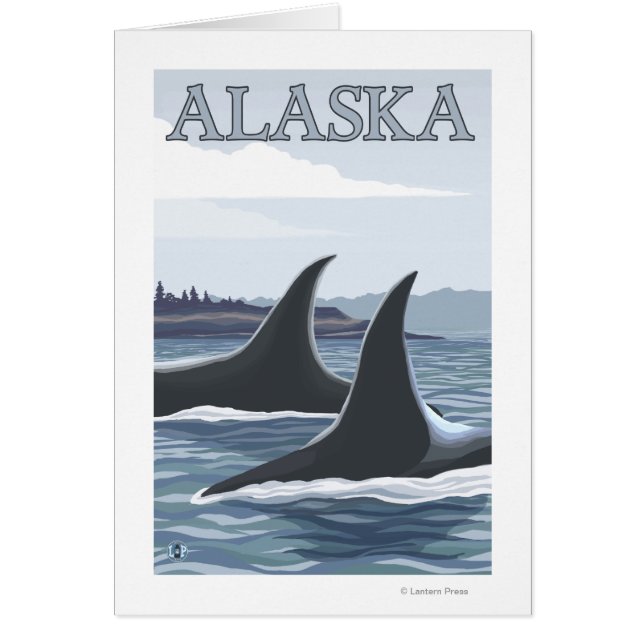 Orca Whales #1- Poster de Viajes Vintage (Frente)