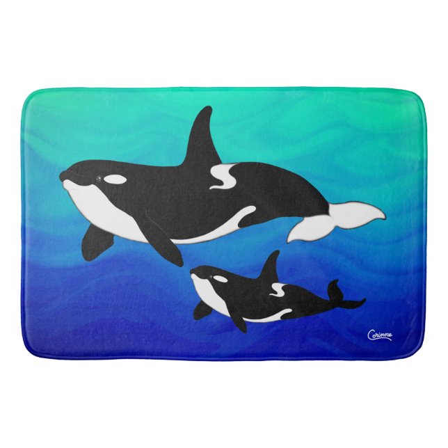 Orcas - Gran alfombra de baño (Anverso)