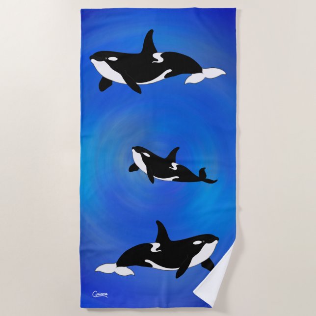 Orcas - Toalla de playa (Anverso)