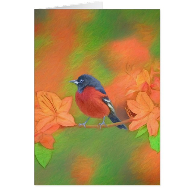 Orchard Oriole Songbird Pintura original de aves (Frente)
