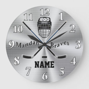 Orden de encargo su reloj de pared del hockey en