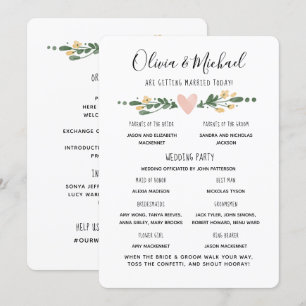Orden de eventos del programa de bodas