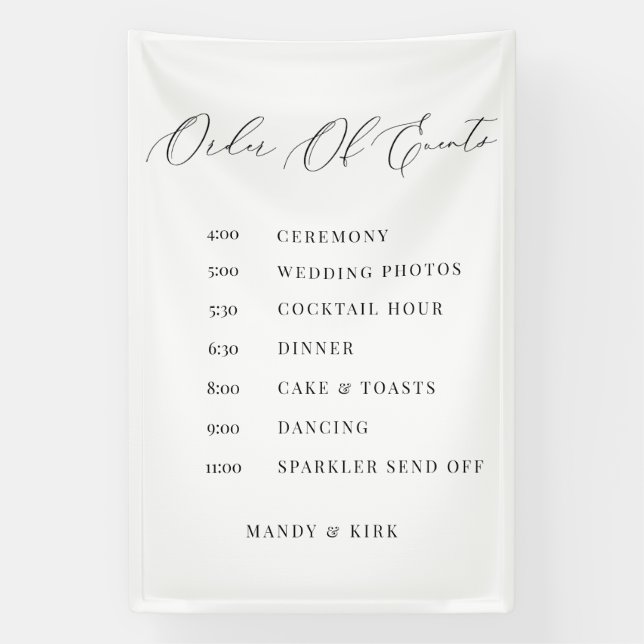 Orden de Eventos Señal de Boda Cronología Minimali (Vertical)